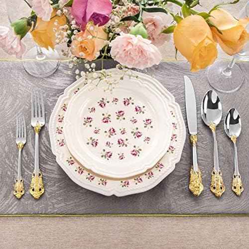 KEAWELL Luxury 65-Piece 18/10 Stainless Steel Flatware Set