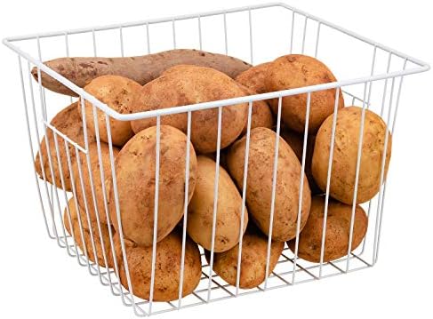 Upright Freezer Organizer Baskets, 6 Pcs, White