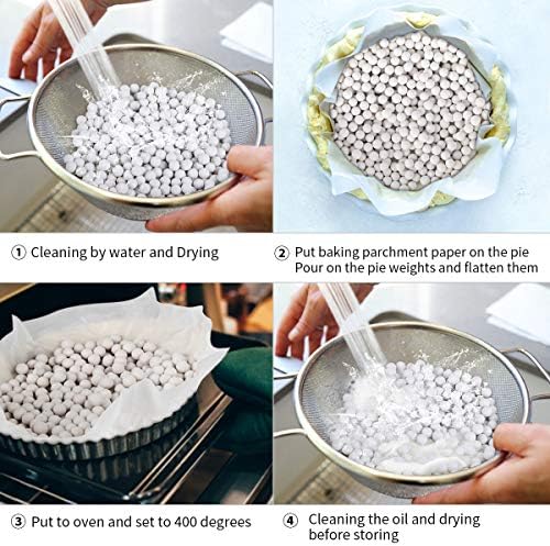 FurRain Ceramic Pie Weights Reusable 10mm Baking Beans Pie Crust