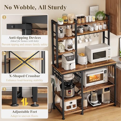 SNTD 6-Tier Bakers Rack, 36 x 14.6 x 72 in
