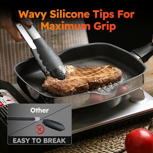 HST Silicone Kitchen Tongs, 3 Pack