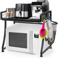 DEAYOU 2-Tier Extendable Microwave Oven Rack with 8 Hooks