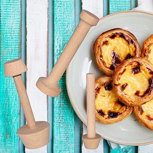 Dupiulk Wooden Tart Tamper Set, 3 Pieces
