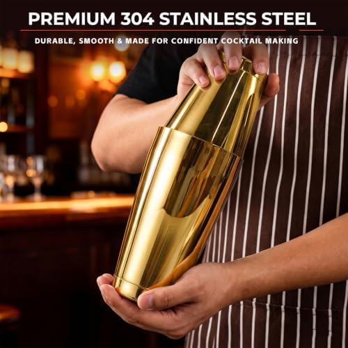 Boston Cocktail Shaker Set 6-Piece Stainless Steel Bartender Kit