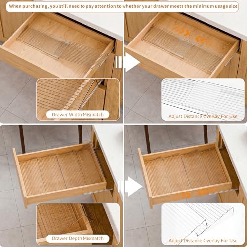 LETGO 8 Pack Adjustable Spice Rack for Drawer - 9" to 17.7" Expandable