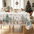 Christmas Pine Tree Plaid Bell Rectangle Table Cloth 60x84inch