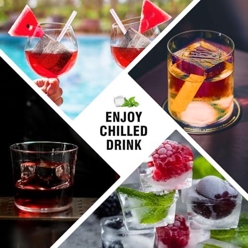 Samuelworld Large Ice Cube Tray: Upgraded Silicone Square Ice Cube