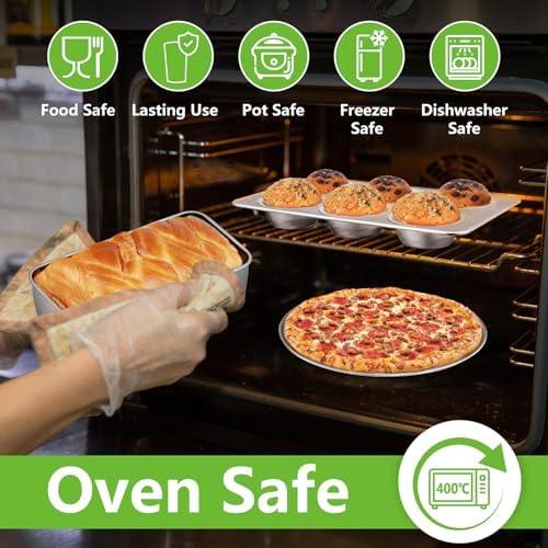 P&P CHEF Stainless Steel Baking Sheet Pan Set of 11, Bakeware Set for