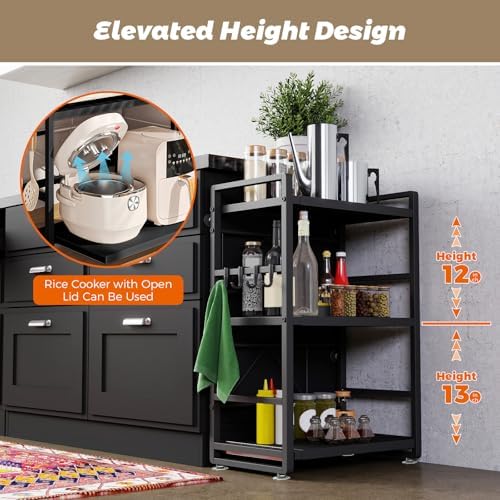 3-Tier Adjustable Carbon Steel Microwave Rack