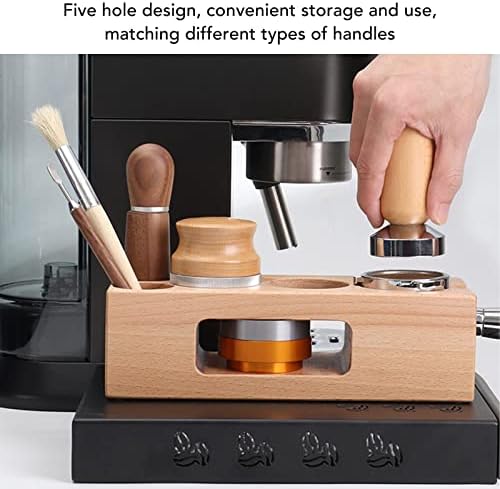 Wooden Coffee Tamping Station, Wood Coffee Filter Tamper Holder Wooden