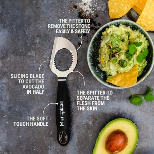 Microplane Avocado Tool | 3-in-1 Stainless Steel Avocado Slicer Tool