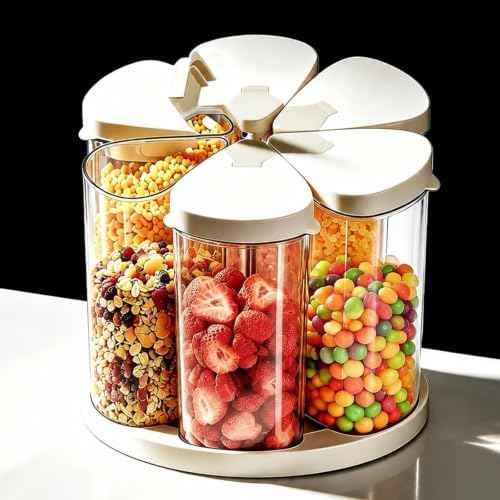 LivLab Mker 5-10 lbs Cereal Dispenser Countertop - Rotating Snack Container