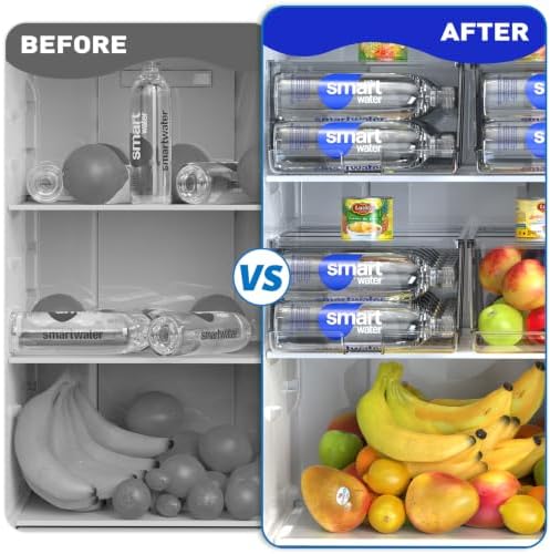 SCAVATA 1 Pack Water Bottle Organizer for Refrigerator, Stackable with