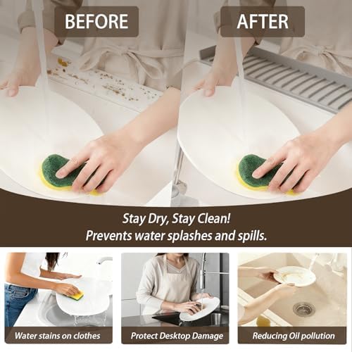 Silicone Sink Edge Protector with Suction Cup 4" x 24",Kitchen Sink