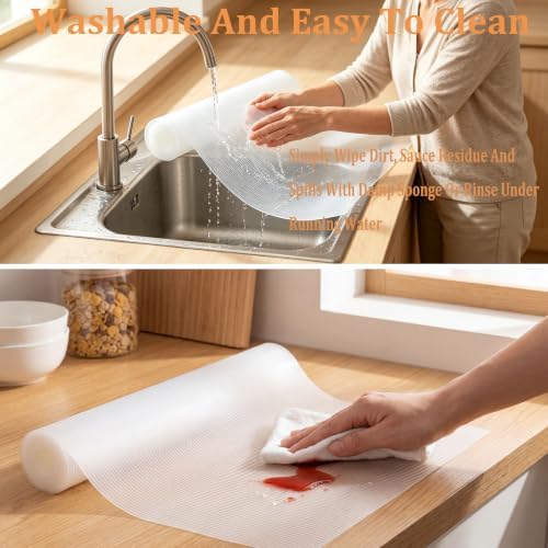 Shelf Drawer Liner for Kitchen Cabinet Non Adhesive 14 Inch Wide