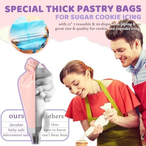 LUSHYUM Cookie Decorating Kit 118pcs with Storage Case, Royal Sugar