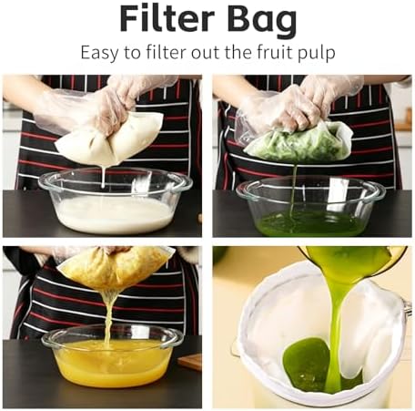 Pulp Strainer with Filter Bag for Nama J2, 304 Stainless Steel Fine