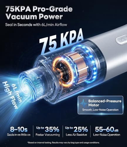 VacSense Series Handheld Vacuum Sealer, 75kPa, Silver