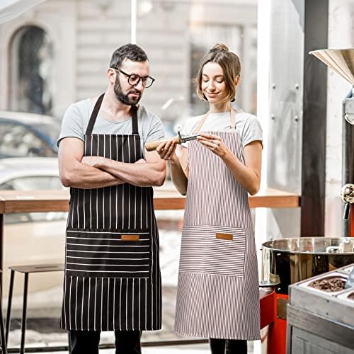 BeLuyi 2 Pack Adjustable Bib Apron with 2 Pockets Chef Cooking Kitchen