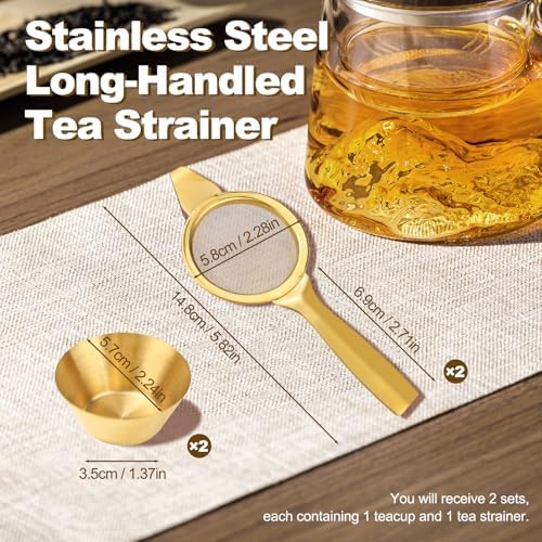 ASTIMESA 2 Sets Stainless Steel Matcha Sifter Sieve with Base, 2.2''