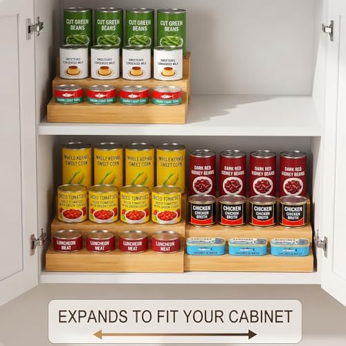 Expandable Can Rack Organizer for Pantry Fits Up to 24 Canned Food