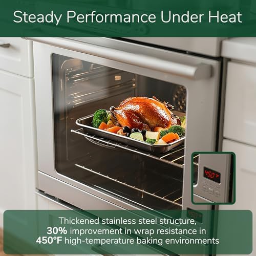 18/0 Stainless Steel Baking Sheet with Cooling Rack, Oven-Safe