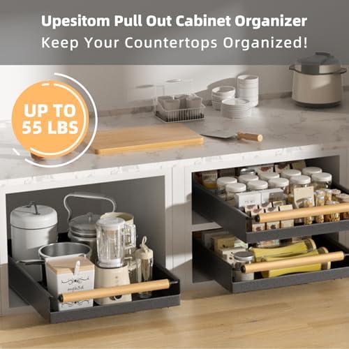Pull Out Cabinet Organizer, 15.3'' Deep Expandable Slide Out Cabinet