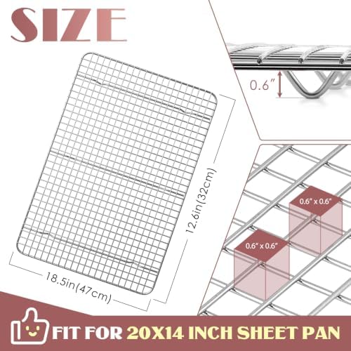 Cooling Rack Set of 2, E-far 181⁄2x121⁄2 Wire Racks for Baking Cooking