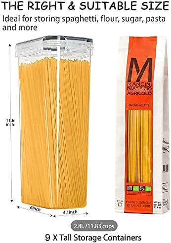 Wildone 2.8L Pasta Containers for Pantry Organization and Storage
