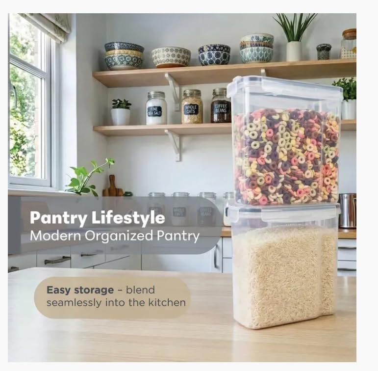 4 Pack Stackable Airtight Food Storage Containers (4L/135.2 oz) with