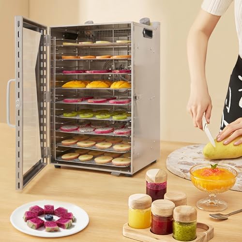 Commercial Food Dehydrator, 18 Stainless Steel Trays, 600W