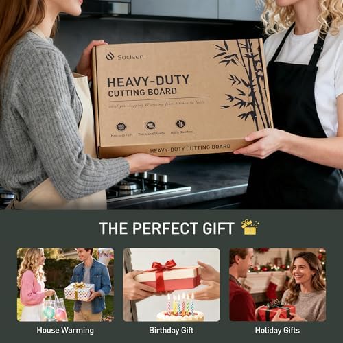 3 Pack Bamboo Cutting Board Set Non Toxic Wooden Cutting Board for