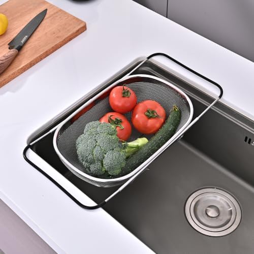 6-Quart Stainless Steel Collapsible Fine Mesh Kitchen Colander