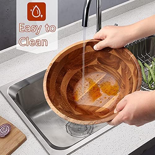 AIDEA Acacia Wood Serving Bowl for Fruits or Salads, 11" Diameter x