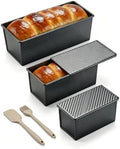 CARTMAN 3-Piece Pullman Loaf Pan with Lid, 2.2/1/0.8 LB Bread Pan