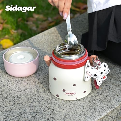 24 oz Insulated Food Jar, Lunch Container with Handle, Pink
