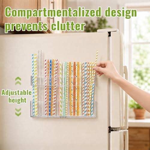 Mpotmiy 9.5" Acrylic Straw Holder Organizer