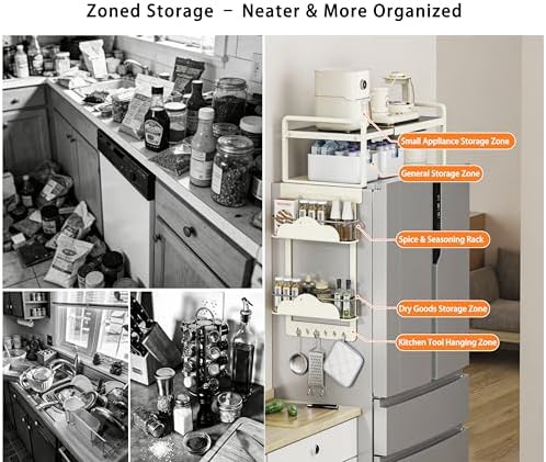 Adjustable Over-Fridge Magnetic Spice Rack, 20.8"-36.6" Shelf