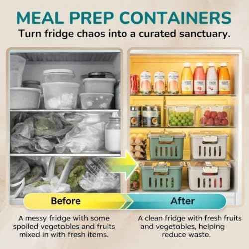 Fresh Fruit Containers for Fridge with Removable Colander and Lid