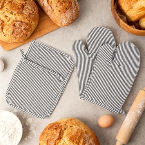 Oven Mitt and Pot Holder Set, 4 Pcs, Heat Resistant