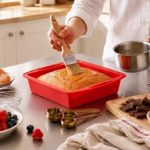 5 Pack Silicone Square Brownie Pan, 8x8 Baking Pan Nonstick