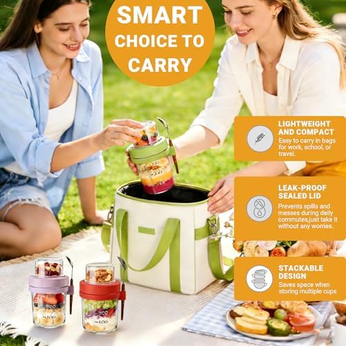 4-Pack 16+4 OZ Glass Mason Jars with Lids and Spoons
