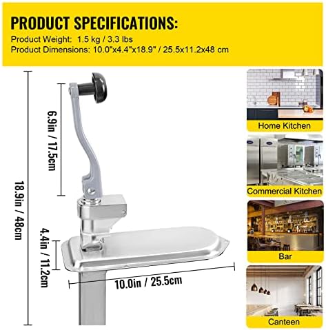VEVOR Commercial Can Opener, 18.9"/48cm Long, Stainless Steel Manual