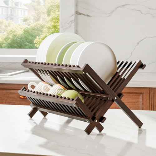 Simple Trending Bamboo 2-Tier Dish Rack