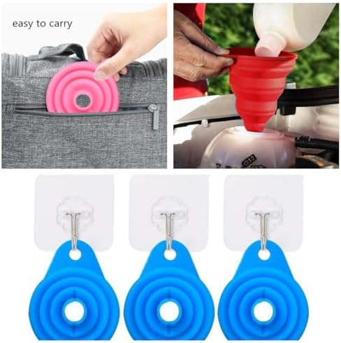 Silicone Collapsible Funnel Set 3 Pack Food Grade Funnels for Filling