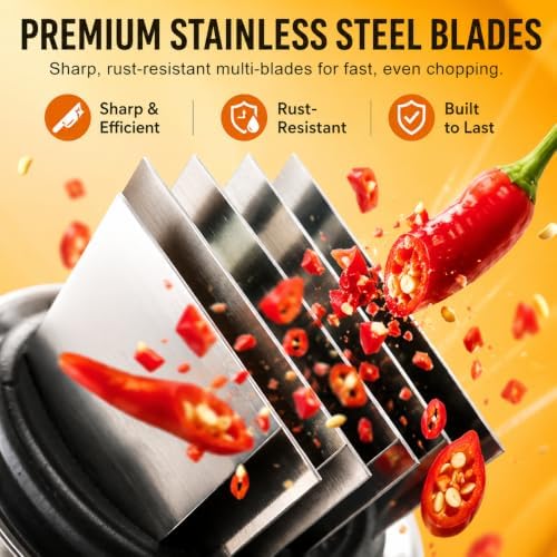 Manual Food Chopper, Stainless Steel Garlic Mincer