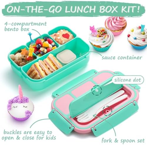 QQKO Bento Box for Kids Adults, School Toddler Lunch Box for Boys
