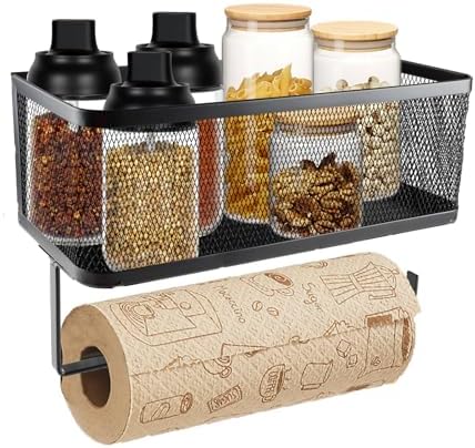 2-Tier Magnetic Paper Towel Holder with Shelf