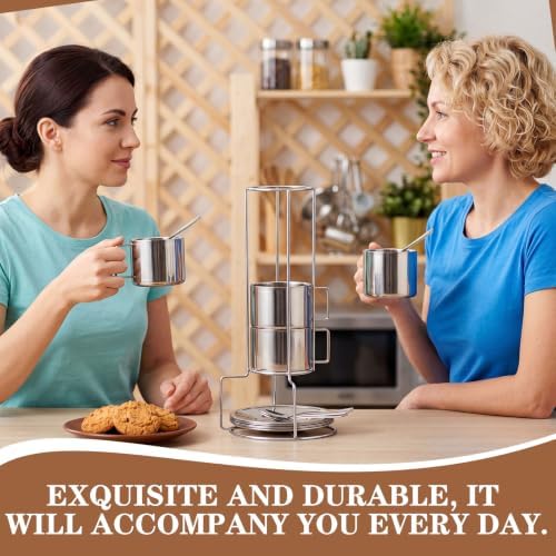 4 Pack Stainless Steel Coffee Cup Set 6 oz, 200 ml