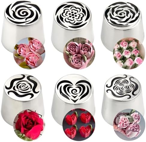 Extra Large Russian Flower Piping Tips, Stainless Steel Icing Tips Set